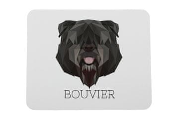 Bouvier des Flandres - geometrijska podloga za miša s fotografijom i natpisom