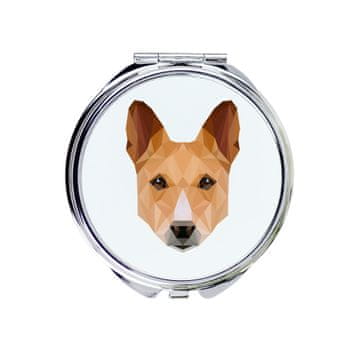 Basenji, Basenji, Kongoanski pas - ogledalo s fotografijom i geometrijskim natpisom tvrtke