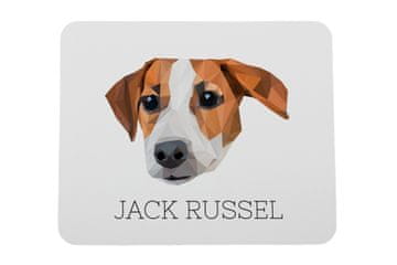 Jack Russell terijer - geometrijska podloga za miša s fotografijom i natpisom