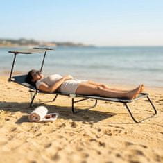 Artemis Vrtna ležaljka za plažu, bazen, sklopiva podesiva ležaljka, baldahin