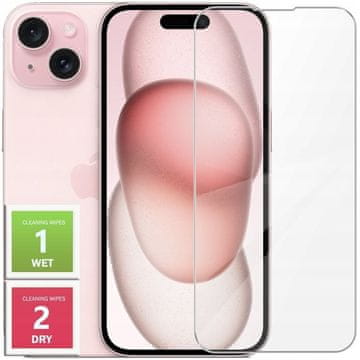 Kaljeno staklo za iPhone 15 - 2.5D, 9H zaštitno staklo za ekran, otporno na ogrebotine i pucanje