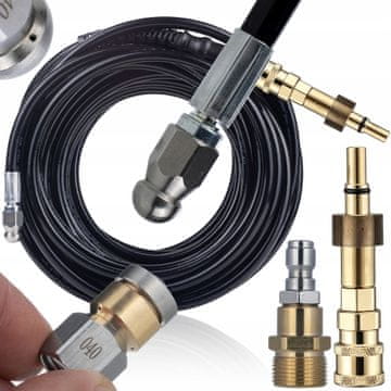 Rosfix HydroJet Pro Max 20M - M22 kanalizacijsko crijevo + adapter 1/4" | Bosch stari tip AR Black&Decker Makita Stanley Ryobi Interskol MacAllister | 2 mlaznice | Rotirajuće i 3+1