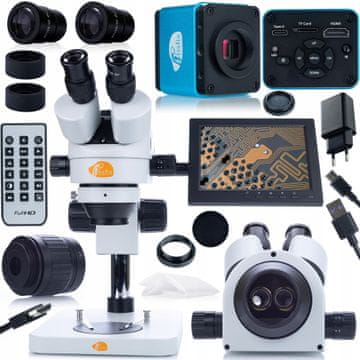 Rosfix Rosfix Mikroskopski set Mercury Pro MSMP-T-PS1 i kamera Aquarius PRO KH10-HDMI-USBC 8 Seria Plantes PRO i nosač za zaslon 196 mm i zaslon 8