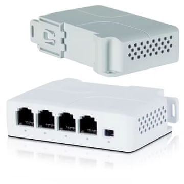 Pojačalo/repetitor POE DIN TH35 | 1x ULAZ 3x IZLAZ | Gigabit | 24 W | 8 W/port | 100 m | Auto MDI/MDIX | LED | SCP/OLP | CE RoHS | Kompaktno