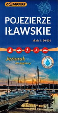 Compass Iława Lake District 1:50.000. Sliv rijeke Drwęca, brda Dylewo, kanali Iława i Elbląg, Jeziorak. Kaširana turistička karta. izdanje iz 2025. Kompas
