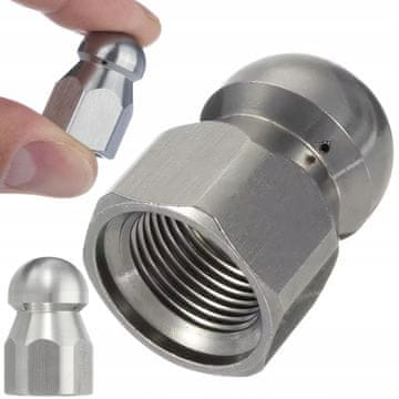 Rosfix 3/8" mlaznica za krtice za Karcher HD HDS - 4 rupe (3 stražnje + 1 prednja) | Za odčepljivanje kanalizacije i cijevi | Nehrđajući čelik | Visoki tlak