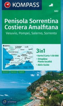 Penisola Sorrentina, Costiera Amalfitana / Sorentinski poluotok, obala Amalfija. Vodootporna karta 682. Izdanje 2023.