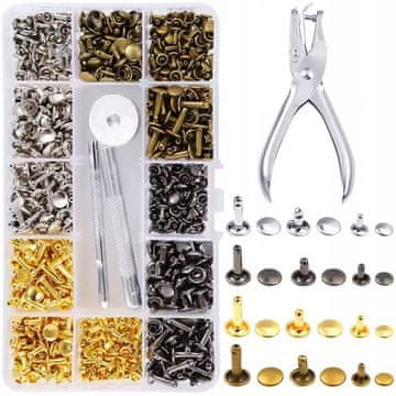 Rosfix FixCraft 360Z - set za obradu kože | 360 kom. | 6-12 mm | Metal | Organizator | Za remene, torbe i obrt od kože