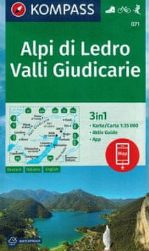 Alpi di Ledro, Valli Giudicarie. Jezero Garda, sjeverni dio. Vodootporna turistička karta 071. Izdanje 2024.