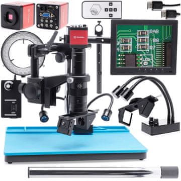 Digitalni mikroskop 10A s podlogom, 3D modulom i rukom, zaslon 8", kamera red lagoon, bočno osvjetljenje