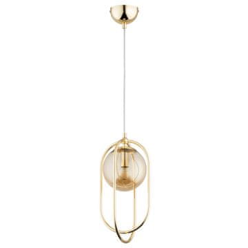Viseća lampa od jantarnog stakla s ovalnim prstenovima za dnevni boravak/spavaću sobu 1xE14 10W BINAR Alfa