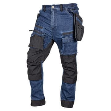 Radne hlače DENIM, ojačanja od Cordure, odvojivi džepovi za futrole, tamnoplave boje, veličina XXL