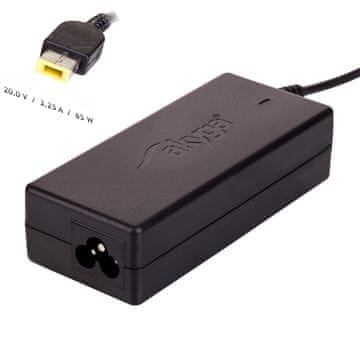 Akyga Lenovo AK-ND-24 Slim Tip adapter za prijenosno računalo 20V 3.25A 65W kvadratni žuti