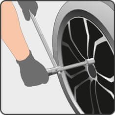 YATO Sklopivi ključ za kotače automobila u futroli. Nastavci 17mm, 19mm, 21mm, 23mm / YT-08035 / YATO