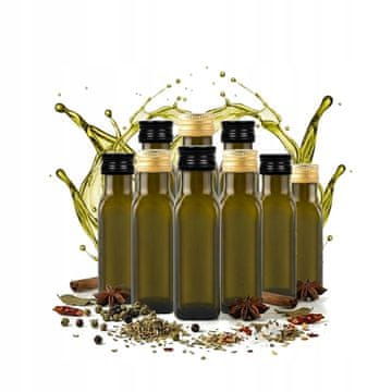 BE 50x Marasca bočica 100 ml maslinaste boje s čepom protiv kapanja za ulje, sirup, ocat, maslinovo ulje