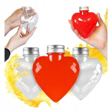 BE 5x Ukrasne Boce U Srcu 300ml Za Sok Vodu Alkohol Poklon Boca Slatkiša