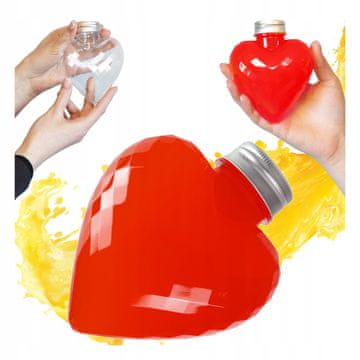 BE Boca za sok, vodu, alkohol, poklon, slatkiši, ukrasna boca srce 300ml
