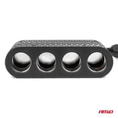AMIO Razdjelnik za upaljač s punjačem 2x USB-A 1x USB-C 12V 24V 120W 80cm -04367