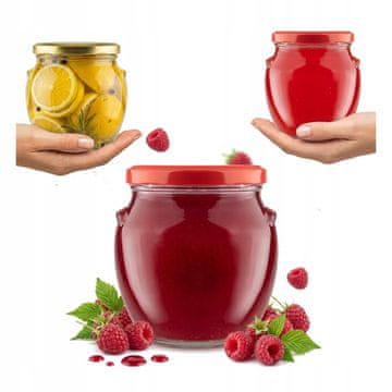 BE Amfora staklenka 520ml s poklopcem Fi82 za med i džem, slatko, poklon-paket