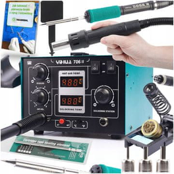 Profesionalna stanica za lemljenje 2u1 Hot-Air + sustav T12 Yihua 706 II + Silikonski držač