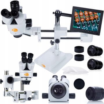 Rosfix Trinokularni stereo mikroskop na portalu Jupiter Pro MSJP-T-SDMS1 + 8" zaslon + držač zaslona