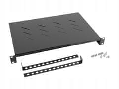 Lanberg 19" crna polica za ormariće 600 mm (1U/483x300 mm, nosivost do 25 kg, montaža u 4 točke)