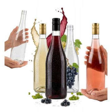 BE 5x boca za vino 1l bezbojne boce za bijelo vino, ružinu vodicu, sok 1000ml