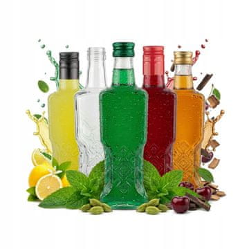 BE 5x ukrajinska boca 200ml + čep za likere, vino, alkohol, sirup, sok 0.2l