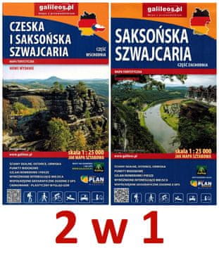 Češka i Saska Švicarska 1:25.000. Set: 2 x turistička karta. Izdanje 2026./2027. Galileos