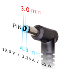 Akyga AK-ND-40 Auto adapter za HP prijenosno računalo 19,5 V 3,33 A 65 W 4,5 x 3,0 mm + pin