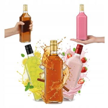 BE 5x staklenih boca za viski i likere 500ml s čepom za alkohol i vino 0.5l