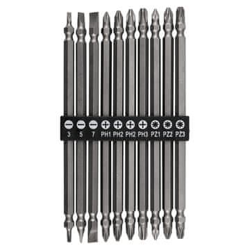 Set dugih dvostranih bitova: SL3 /5/7, PH1 /2 /2 /3, PZ1/2/3 x 150 mm, 10 kom.