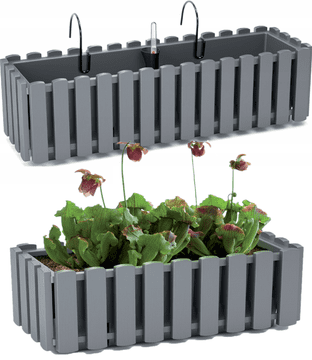 DDEF600W-405U balkonska kutija za ogradu, saksija 58 cm, s ručkama, mjerač vlage