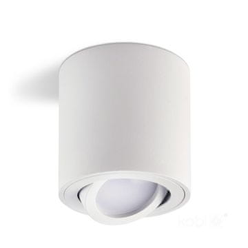 Nadgradni stropni reflektor, okrugli, Ø8 cm, bijeli, pomični reflektor, 1xGU10 35W, OH36 Kobi