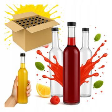 BE 20x Futura GPI boca 500ml s navojnim čepom + kartonska mrežica za alkohol 0,5l