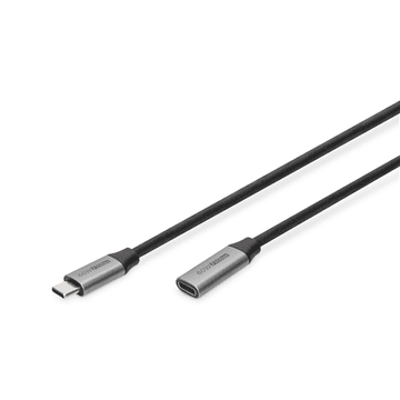 Digitus | USB produžni kabel | Ženski | 24-pinski USB-C | Muški | Crni | 24-pinski USB-C | 1 m