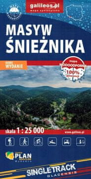 Masiv Śnieżnik, Złote i Bialskie ine 1:25 000. Vodootporna turistička karta. Galilej