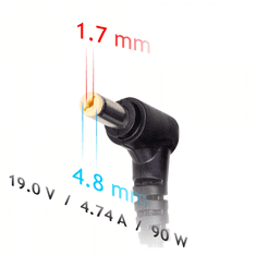 Akyga AK-ND-35 Auto adapter za napajanje za HP LG prijenosno računalo 19V 4.74A 90W 4.8 x 1.7 mm