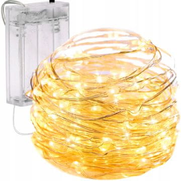TG66263-2 Lampice za božićno drvce NA žici 80 LED mikro girlanda toplo bijela AA