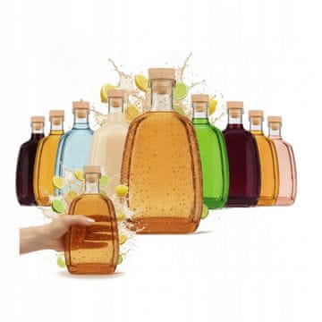 BE Set od 10 Asteria staklenih bočica od 250 ml s čepom za alkoholne tinkture