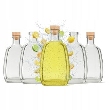 BE Set od 5 Asteria bočica od 250 ml s alkoholnim čepom, 5 staklenih bočica