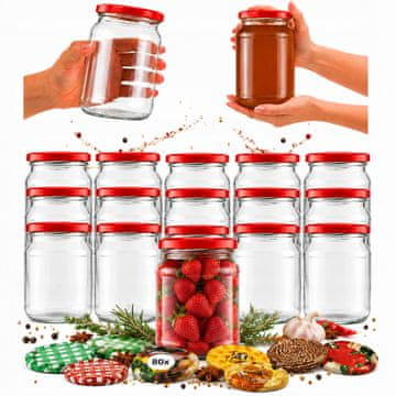 BE 60x Staklenke 520ml za pekmez, domaće slatko, med, paštetu, krastavce 60 kom