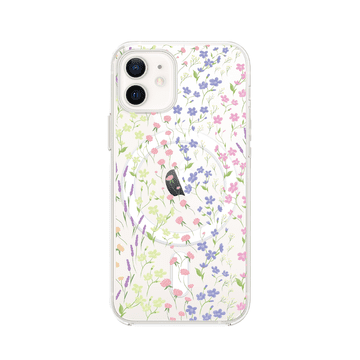 Futrola za iPhone 12 s MagSafeom, prozirna, fleksibilna silikonska, s divljim cvijećem