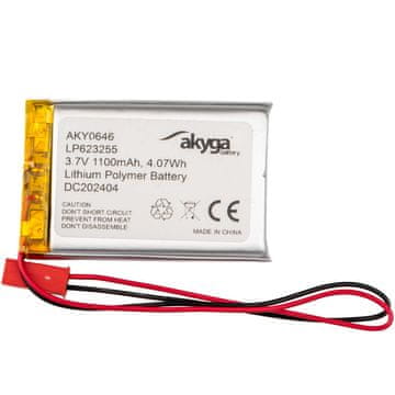 Akyga Li-Po baterija LP623255 AKY0646 3.7V / 1100mAh PCM JST 2-pinski konektor 150mm