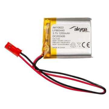 Akyga Li-Po baterija LP883440 AKY0622 3.7V / 1200mAh PCM JST 2-pinski konektor 150mm