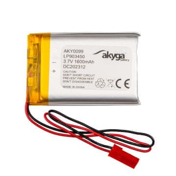 Akyga Li-Po baterija LP903450 AKY0099 3.7V / 1600mAh PCM JST 2-pinski konektor 150mm