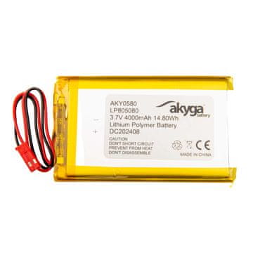 Akyga Li-Po baterija LP805080 AKY0580 3.7V / 4000mAh PCM JST 2-pinski konektor 150mm