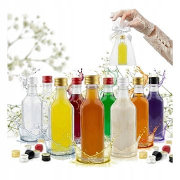 BE 10x kutnih bočica 50ml + čep Mini bočice Poklon tinkture za vjenčanje