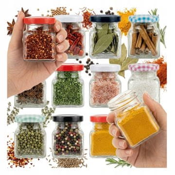 BE 50X Staklenka 120ML ZA Začine, Džem, Poklon, Med, Svijeće, Uradi sam + Poklopac FI 53
