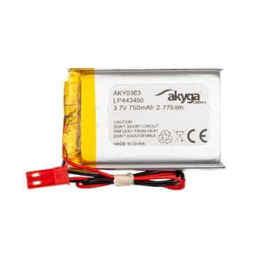 Akyga Li-Po baterija LP443450 AKY0383 3.7V / 750mAh PCM JST 2-pinski konektor 150mm